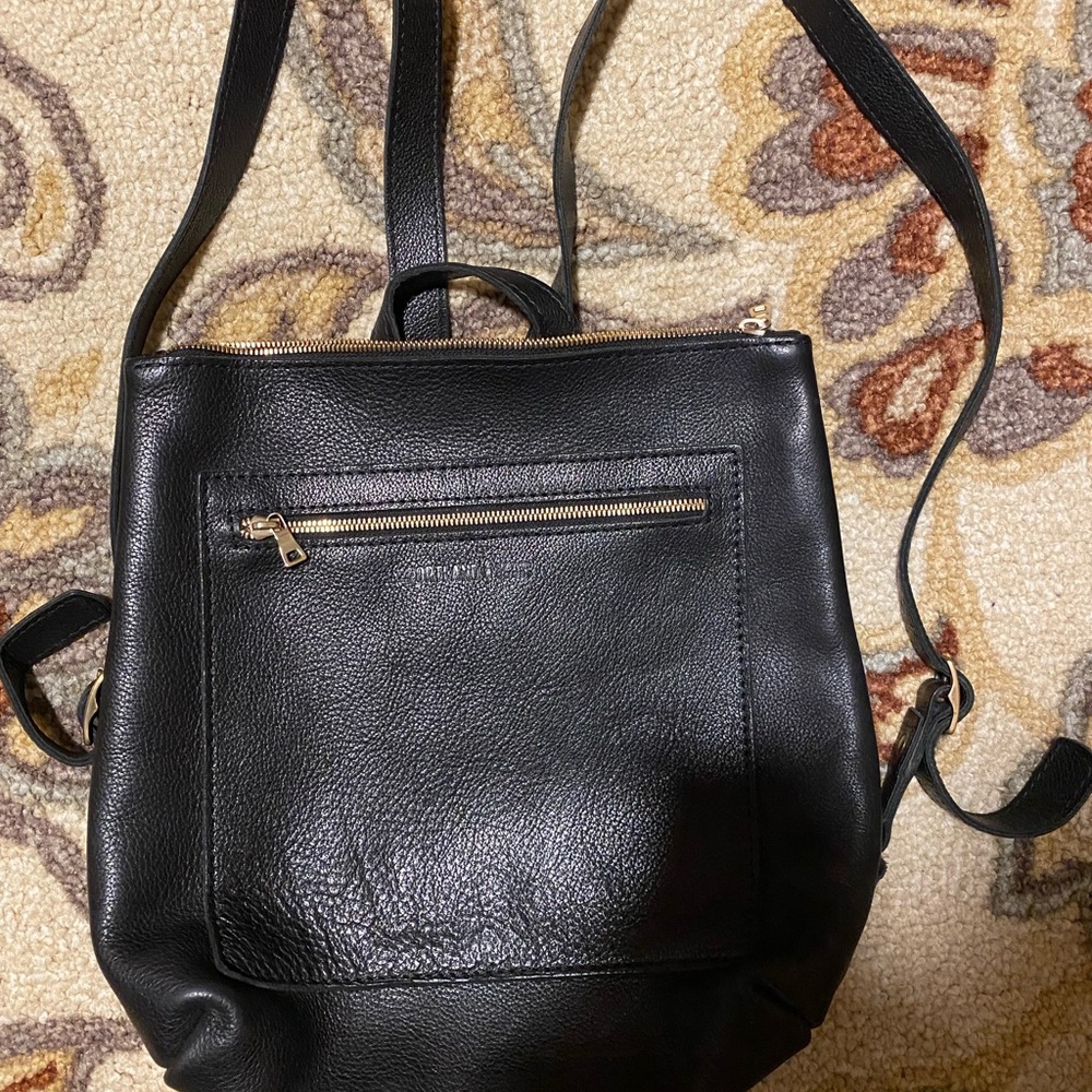 Portland Leather Tote Backpack pebbled black. Excellent used condition